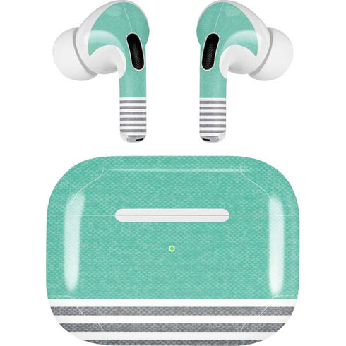 Teal and Grey Stripes AirPods Pro 2nd Gen Skin