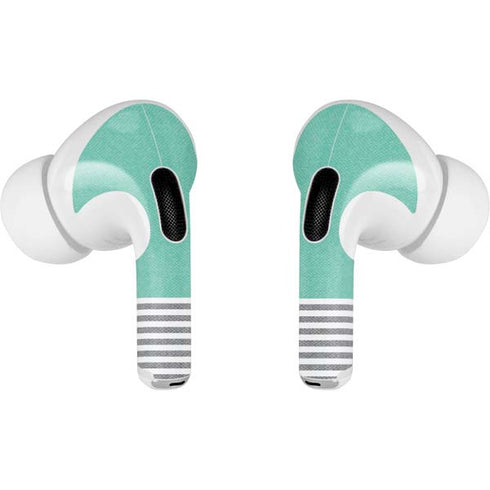 Teal and Grey Stripes AirPods Pro 2nd Gen Skin