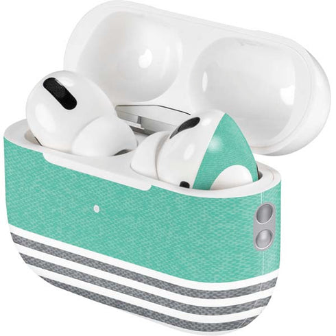Teal and Grey Stripes AirPods Pro 2nd Gen Skin