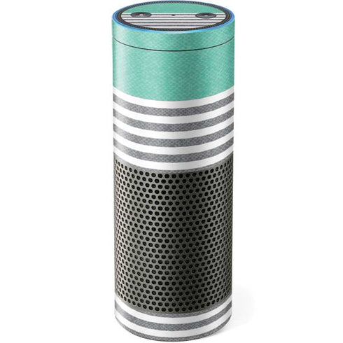 Teal and Grey Stripes Amazon Echo Skin