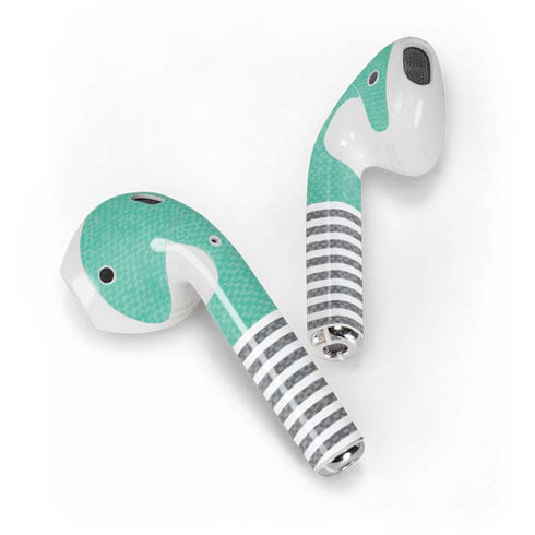 Teal and Grey Stripes Apple AirPods 2 Skin