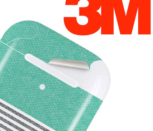 Teal and Grey Stripes Apple AirPods 2 Skin
