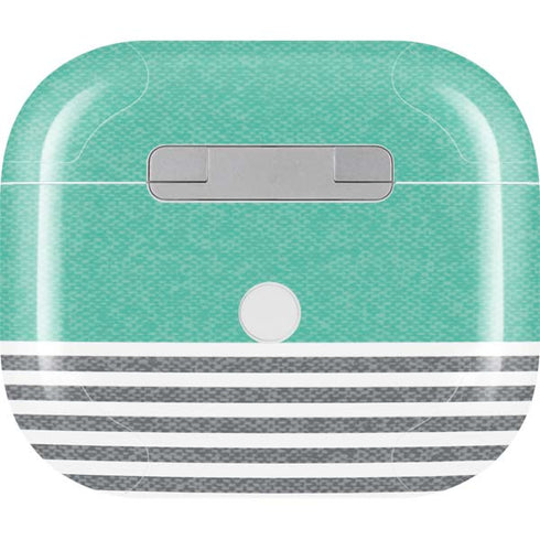 Teal and Grey Stripes Apple AirPods (3rd Gen 2021) Skin