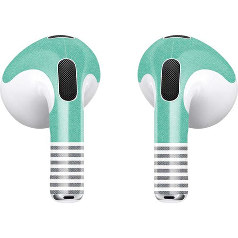 Teal and Grey Stripes Apple AirPods (3rd Gen 2021) Skin