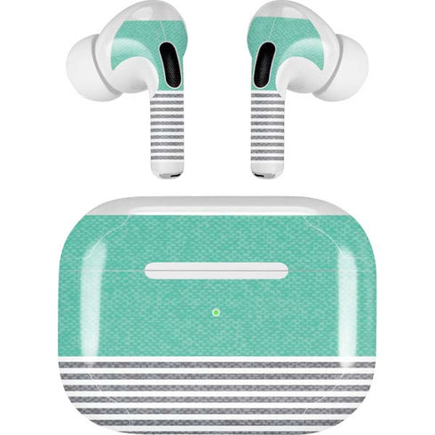 Teal and Grey Stripes Apple AirPods Pro Skin