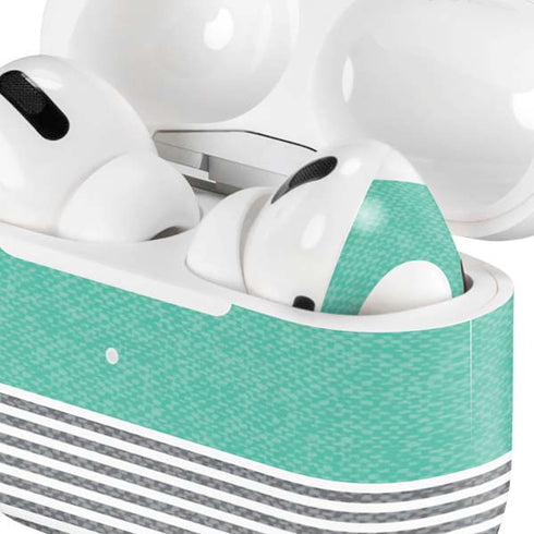 Teal and Grey Stripes Apple AirPods Pro Skin