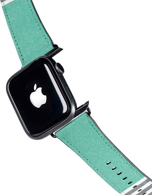 Teal and Grey Stripes Apple Watch Band 38-40mm