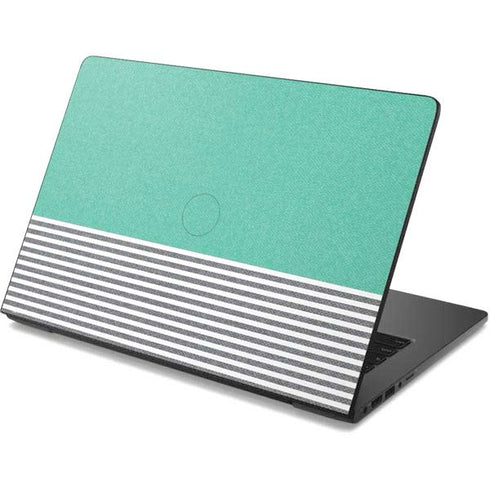 Teal and Grey Stripes Dell Chromebook Skin