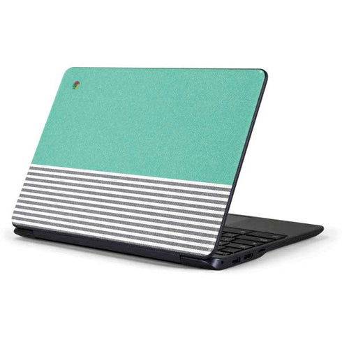 Teal and Grey Stripes Samsung Chromebook Skin