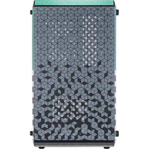 Teal and Grey Stripes Cooler Master MasterBox Q300L Mini Tower Skin