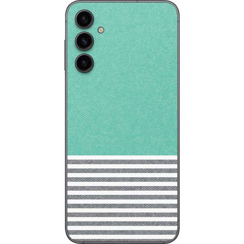 Teal and Grey Stripes Galaxy A14 5G Skin