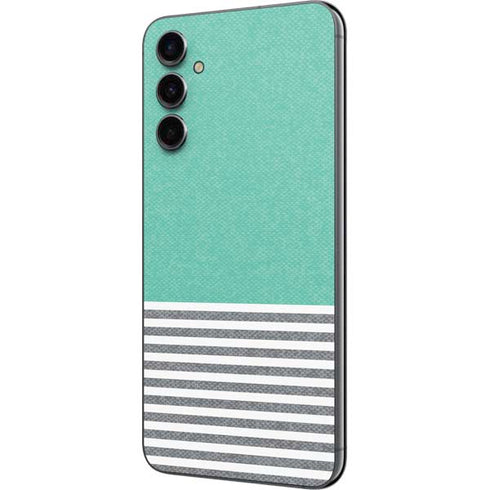 Teal and Grey Stripes Galaxy A14 5G Skin