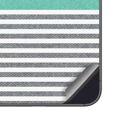 Teal and Grey Stripes Galaxy A14 5G Skin