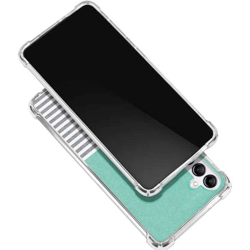 Teal and Grey Stripes Galaxy A15 5G Clear Case