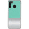 Teal and Grey Stripes Galaxy A21 Clear Case