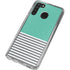 Teal and Grey Stripes Galaxy A21 Clear Case