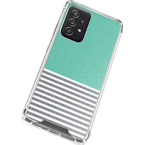 Teal and Grey Stripes Galaxy A52 5G Clear Case