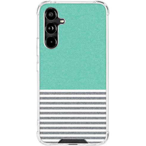 Teal and Grey Stripes Galaxy A54 5G Clear Case