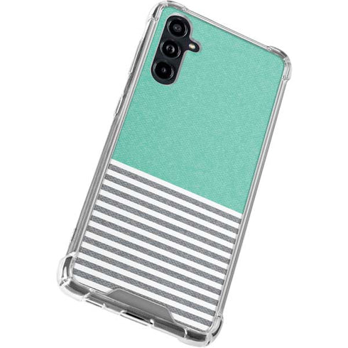Teal and Grey Stripes Galaxy A54 5G Clear Case