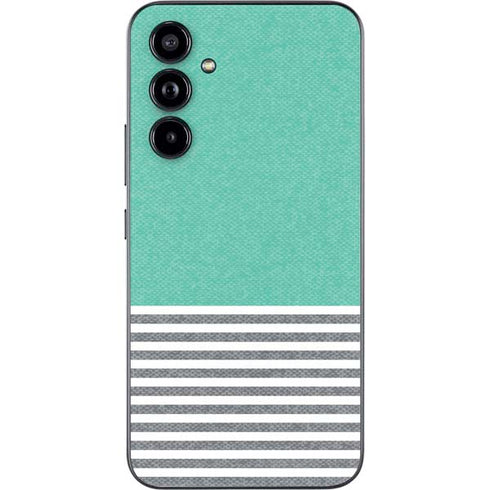 Teal and Grey Stripes Galaxy A54 5G Skin