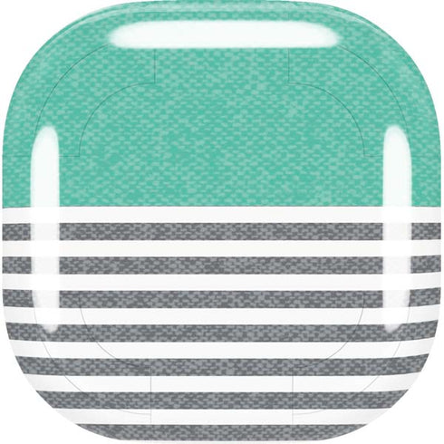 Teal and Grey Stripes Galaxy Buds Live Skin