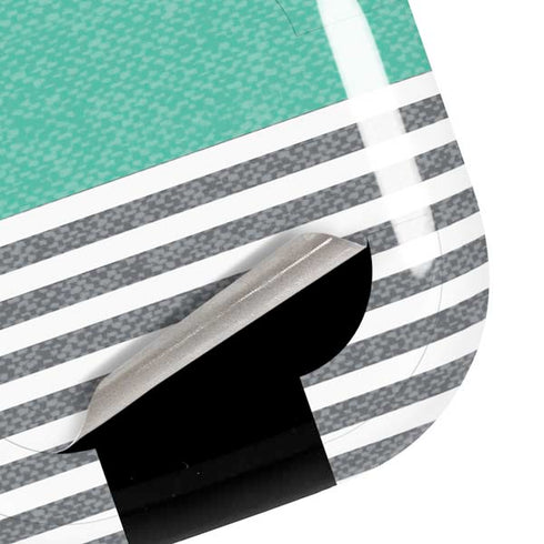 Teal and Grey Stripes Galaxy Buds Live Skin