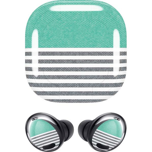 Teal and Grey Stripes Galaxy Buds Pro Skin
