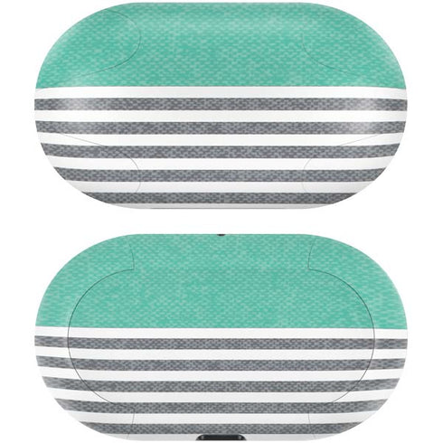 Teal and Grey Stripes Galaxy Buds Skin
