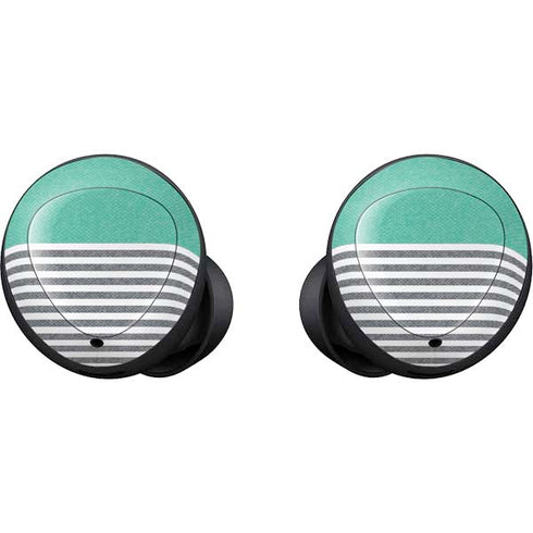 Teal and Grey Stripes Galaxy Buds Skin