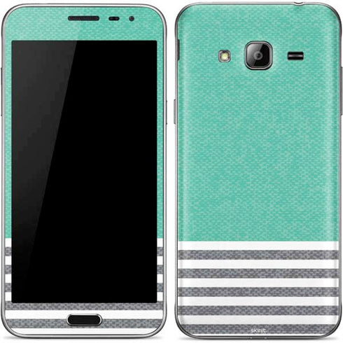 Teal and Grey Stripes Galaxy J3 Skin