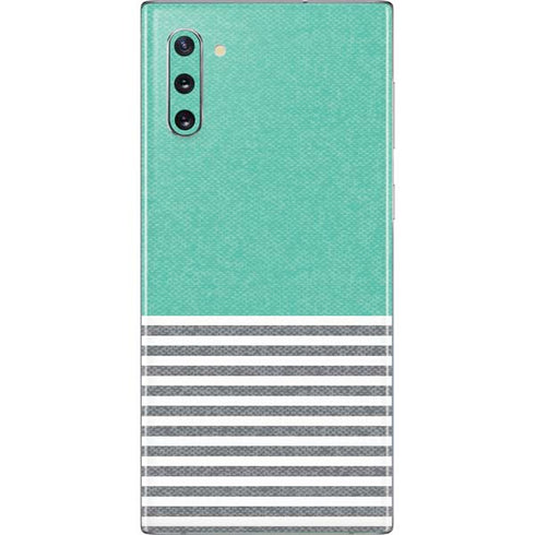 Teal and Grey Stripes Galaxy Note 10 Skin