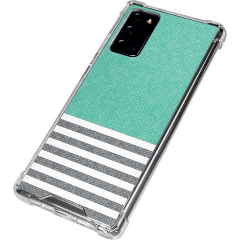 Teal and Grey Stripes Galaxy Note20 5G Clear Case