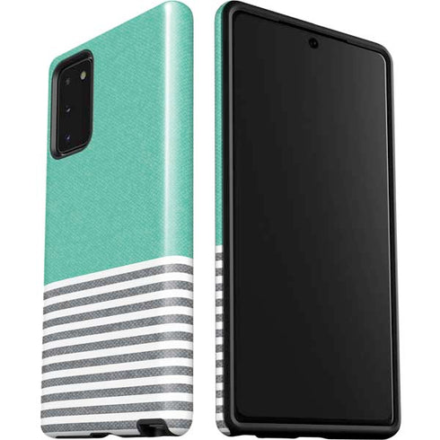 Teal and Grey Stripes Galaxy Note20 5G Pro Case