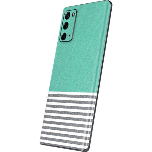 Teal and Grey Stripes Galaxy Note20 5G Skin
