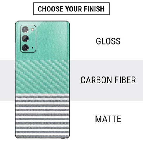 Teal and Grey Stripes Galaxy Note20 5G Skin