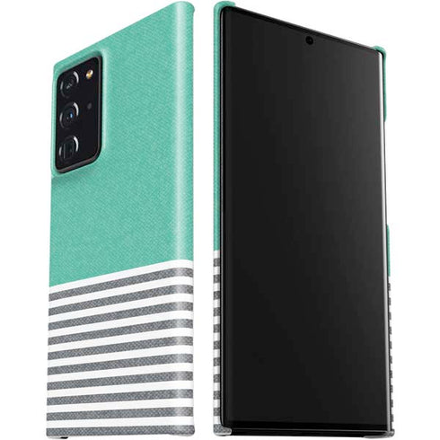Teal and Grey Stripes Galaxy Note20 Ultra 5G Lite Case