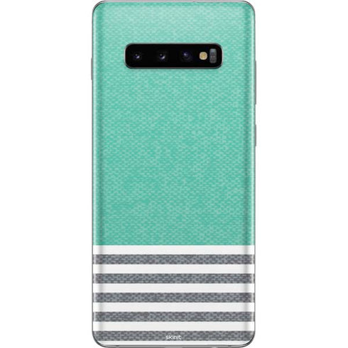 Teal and Grey Stripes Galaxy S10 Plus Skin