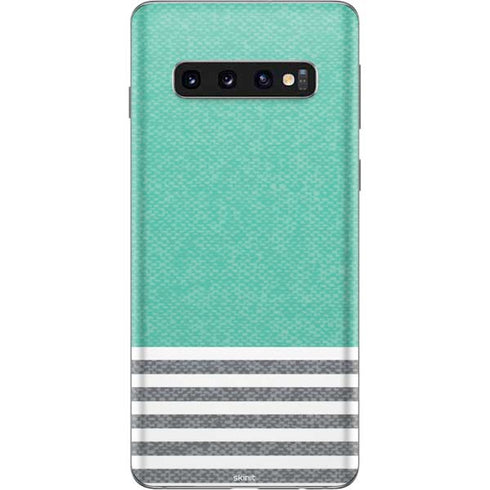 Teal and Grey Stripes Galaxy S10 Skin