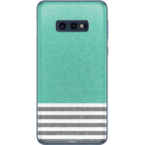 Teal and Grey Stripes Galaxy S10e Skin