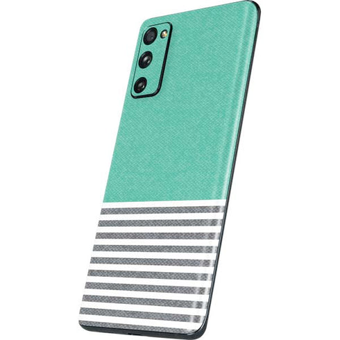 Teal and Grey Stripes Galaxy S20 Fan Edition Skin