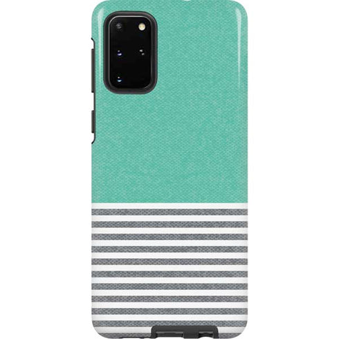 Teal and Grey Stripes Galaxy S20 Plus Pro Case