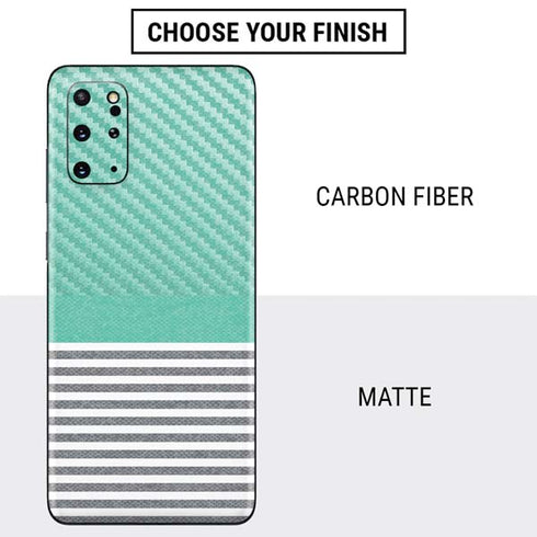 Teal and Grey Stripes Galaxy S20 Plus Skin