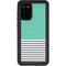 Teal and Grey Stripes Galaxy S20 Plus Waterproof Case