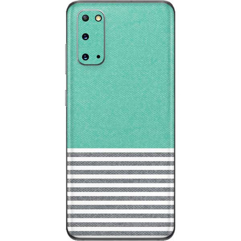 Teal and Grey Stripes Galaxy S20 Skin