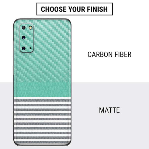 Teal and Grey Stripes Galaxy S20 Skin