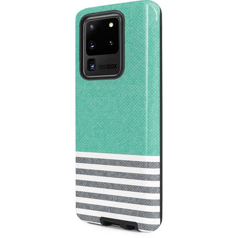Teal and Grey Stripes Galaxy S20 Ultra 5G Pro Case