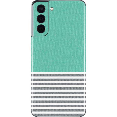 Teal and Grey Stripes Galaxy S21 5G Skin