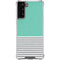 Teal and Grey Stripes Galaxy S21 FE Clear Case