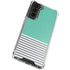 Teal and Grey Stripes Galaxy S21 FE Clear Case