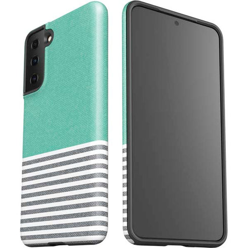 Teal and Grey Stripes Galaxy S21 Plus 5G Pro Case